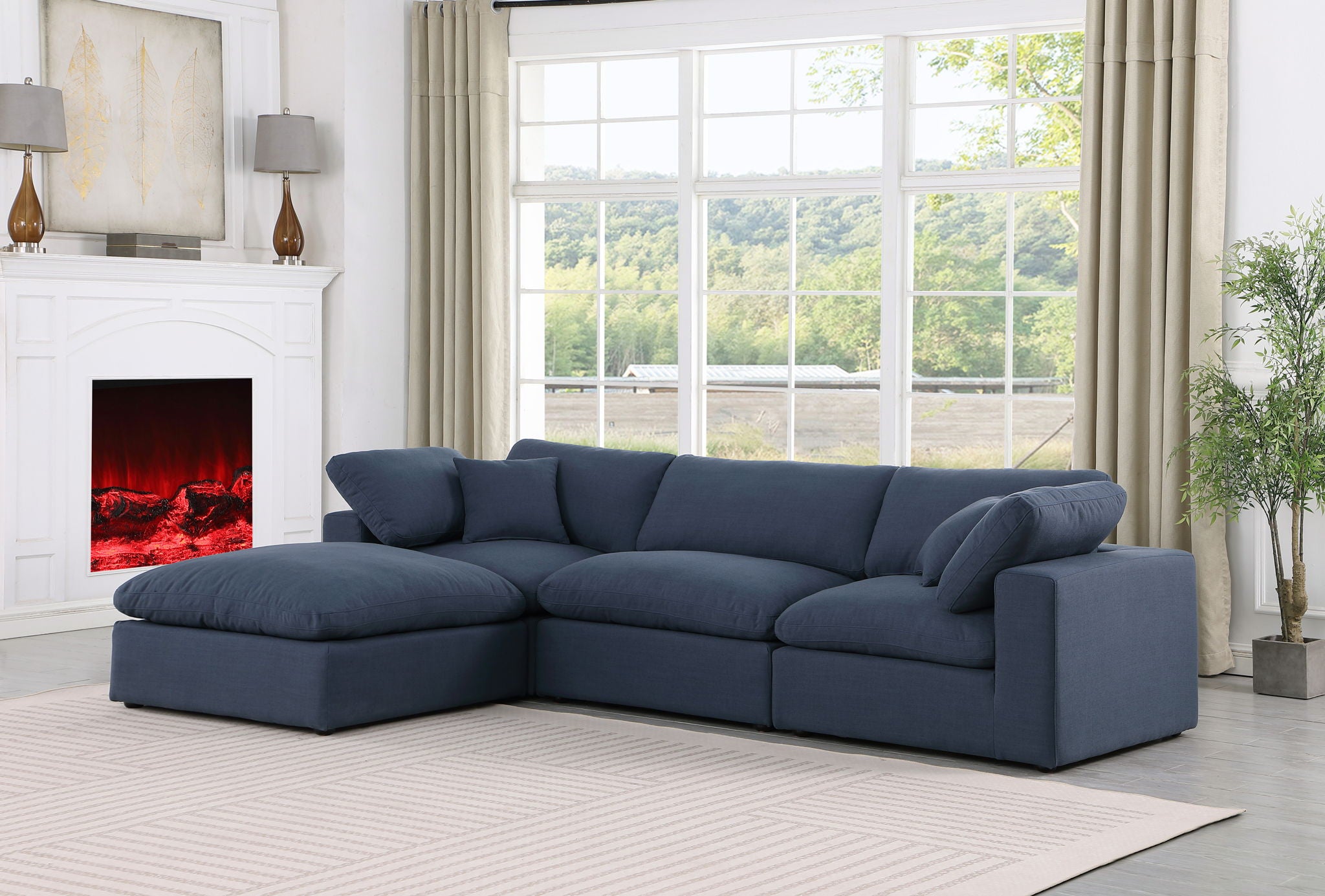 Comfy - 4 Piece Linen Fabric Modular Sectional With Chaise - Urban Living Furniture (Los Angeles, CA)