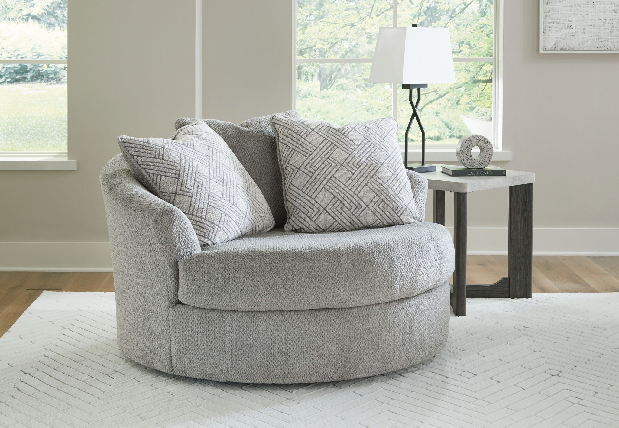 Casselbury - Cement - Oversized Swivel Accent Chair - Urban Living Furniture (Los Angeles, CA)