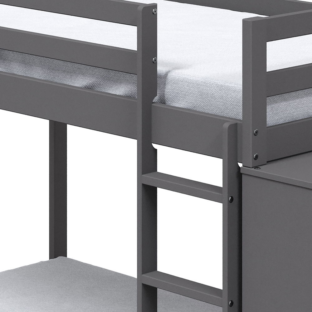 Gaston - Twin Over Twin Bunk Bed With 4 Drawers & 3 Compartments - Gray - Urban Living Furniture (Los Angeles, CA)