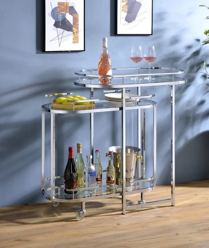 Piffo - Serving Cart Set - Clear Glass & Chrome - Urban Living Furniture (Los Angeles, CA)