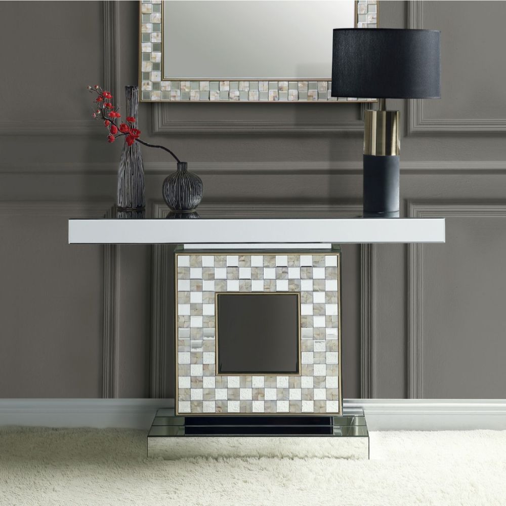 Nasa - 47" Console Table - Mirrored & Mother of Pearl - Urban Living Furniture (Los Angeles, CA)