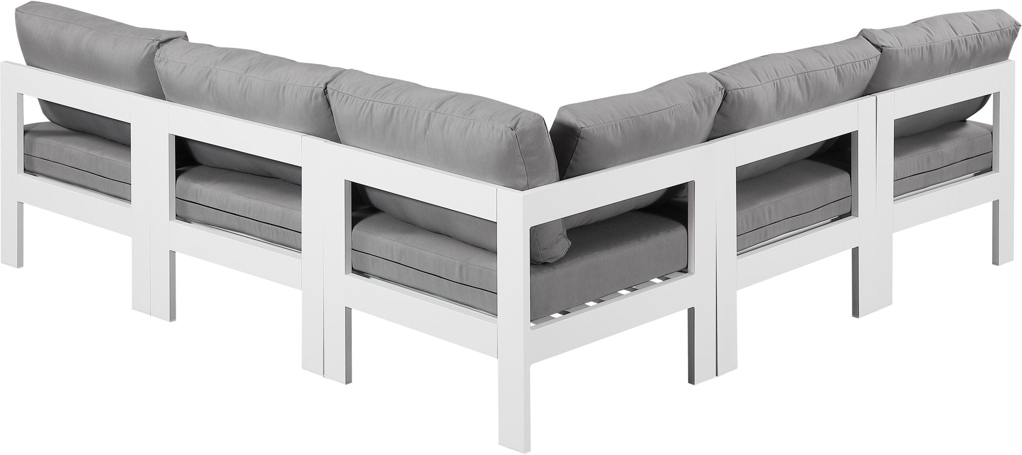 Nizuc - Outdoor Patio 5 Piece Modular Sectional With White Frame - Urban Living Furniture (Los Angeles, CA)