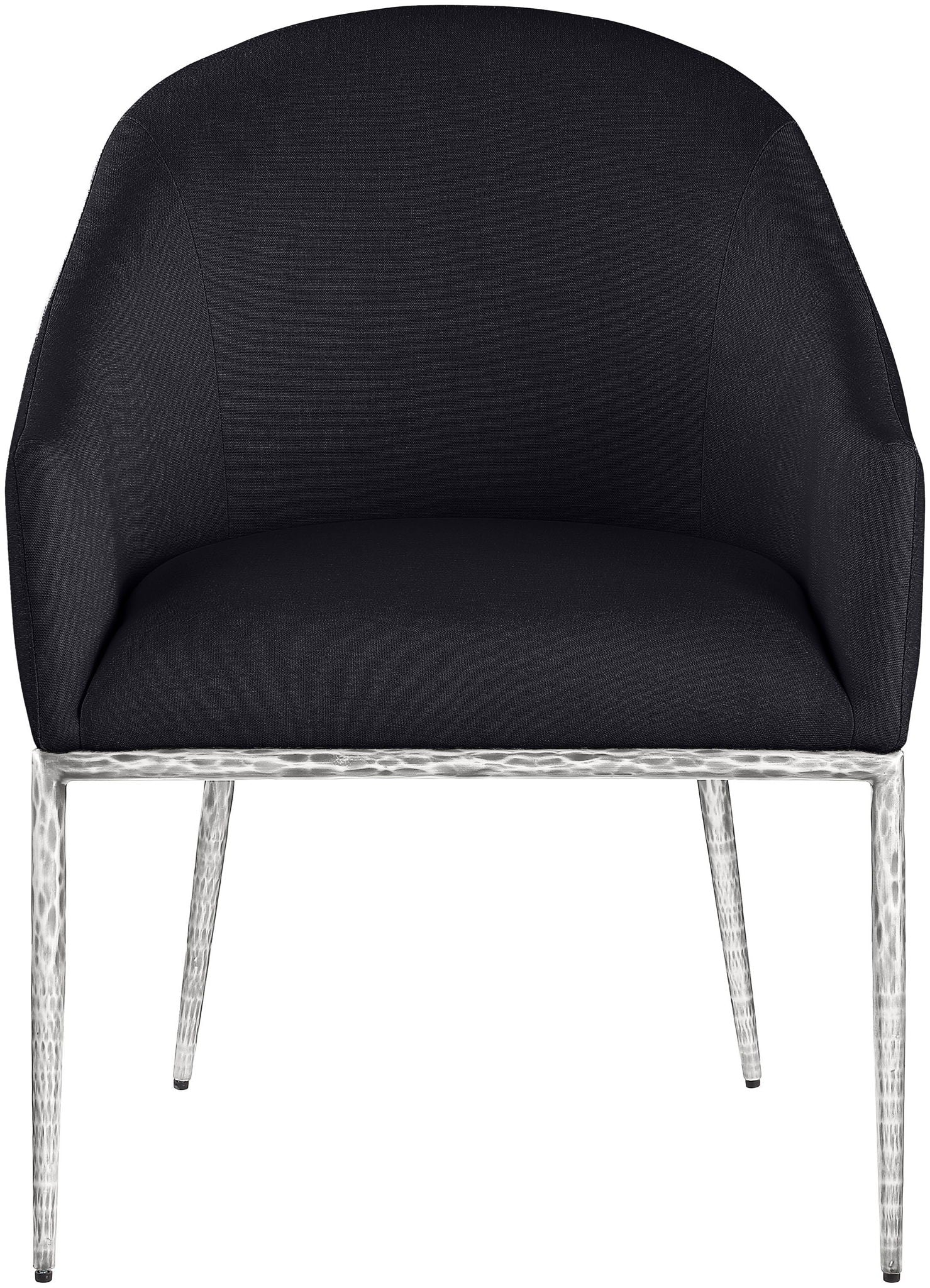 Ferro - Upholstered Dining Arm Chair With Brushed Silver Legs