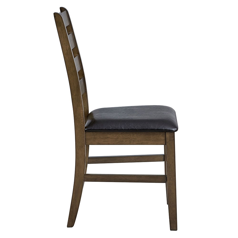 Damica - Side Chair (Set of 2) - Brown Synthetic Leather & Walnut - Urban Living Furniture (Los Angeles, CA)