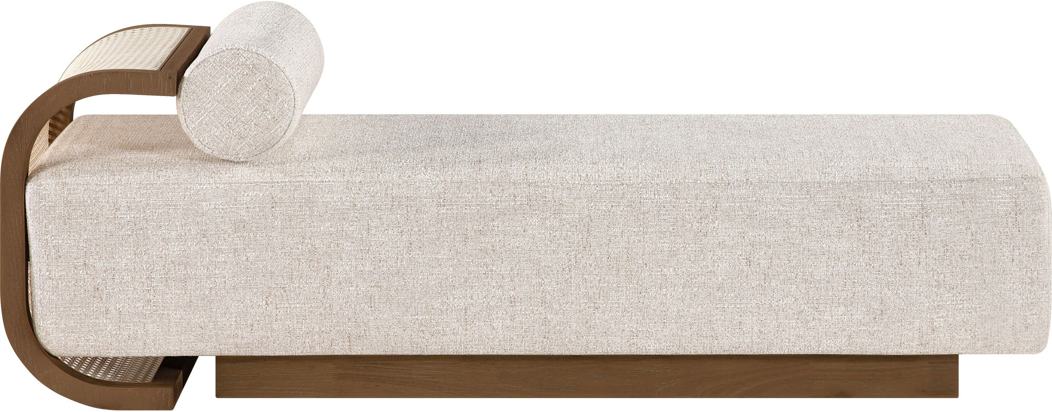 Zephyr - Linen Textured Fabric Upholstered Chaise - Painted Brown Walnut Base - Urban Living Furniture (Los Angeles, CA)