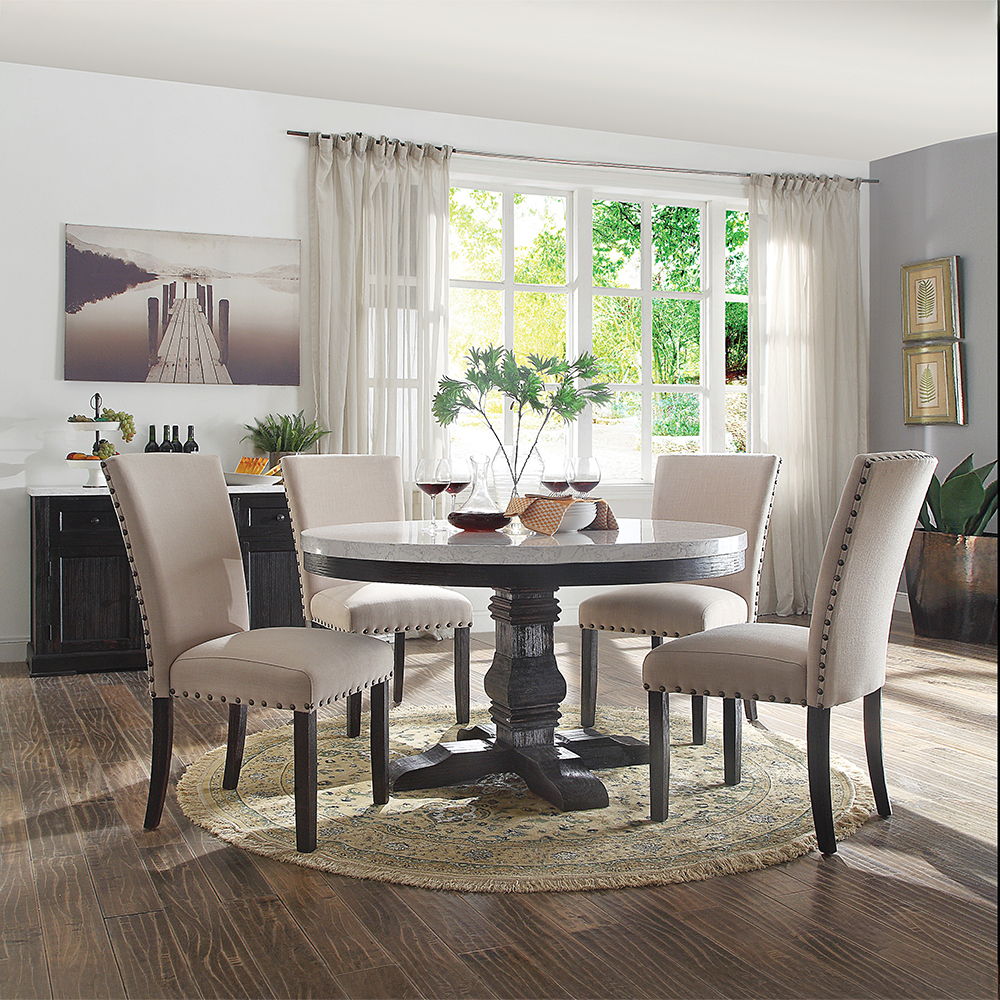 Nolan - Side Chair (Set of 2) - Linen & Salvage Dark Oak - Urban Living Furniture (Los Angeles, CA)