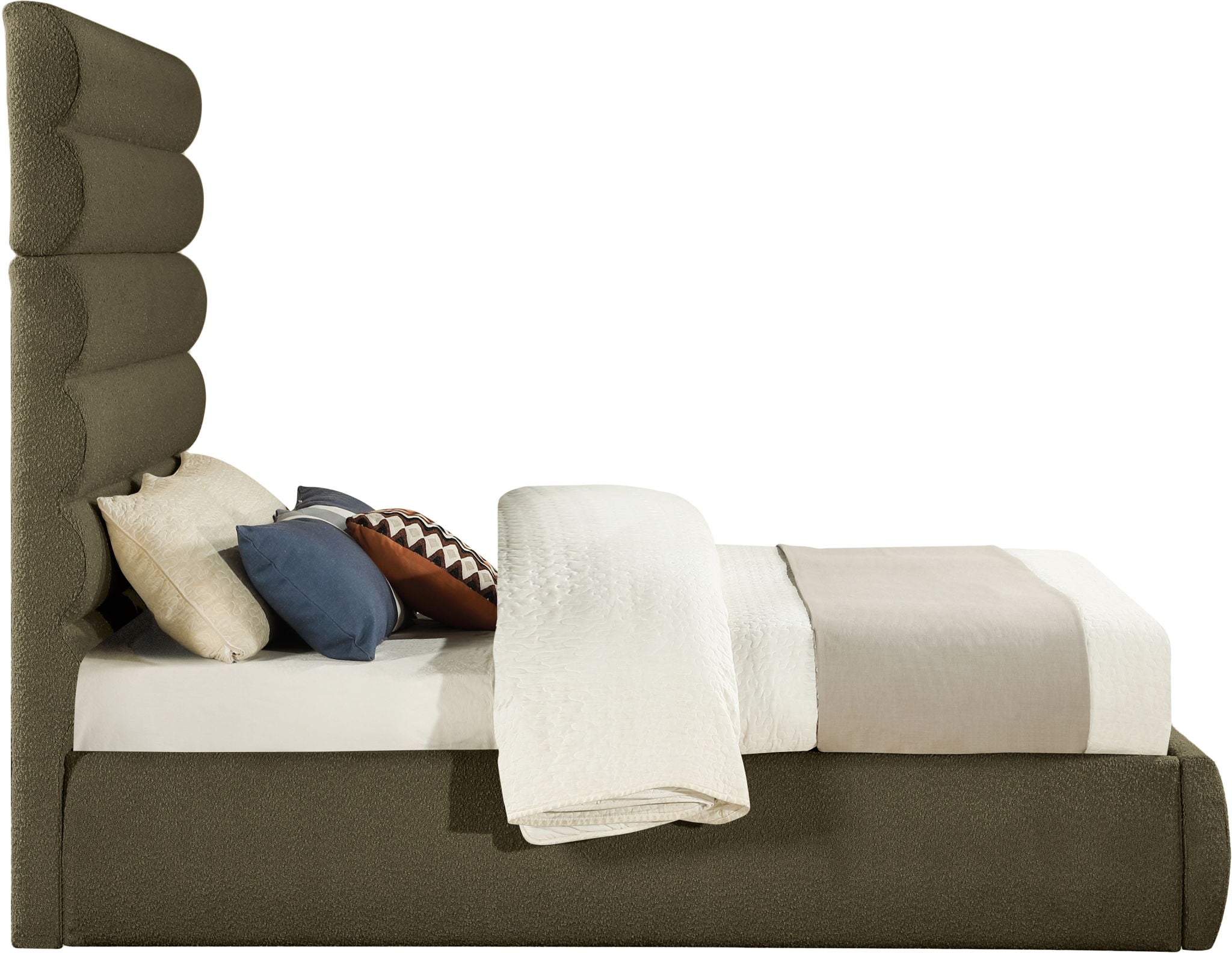 Adam - Boucle Fabric Bed With 70.5" Headboard