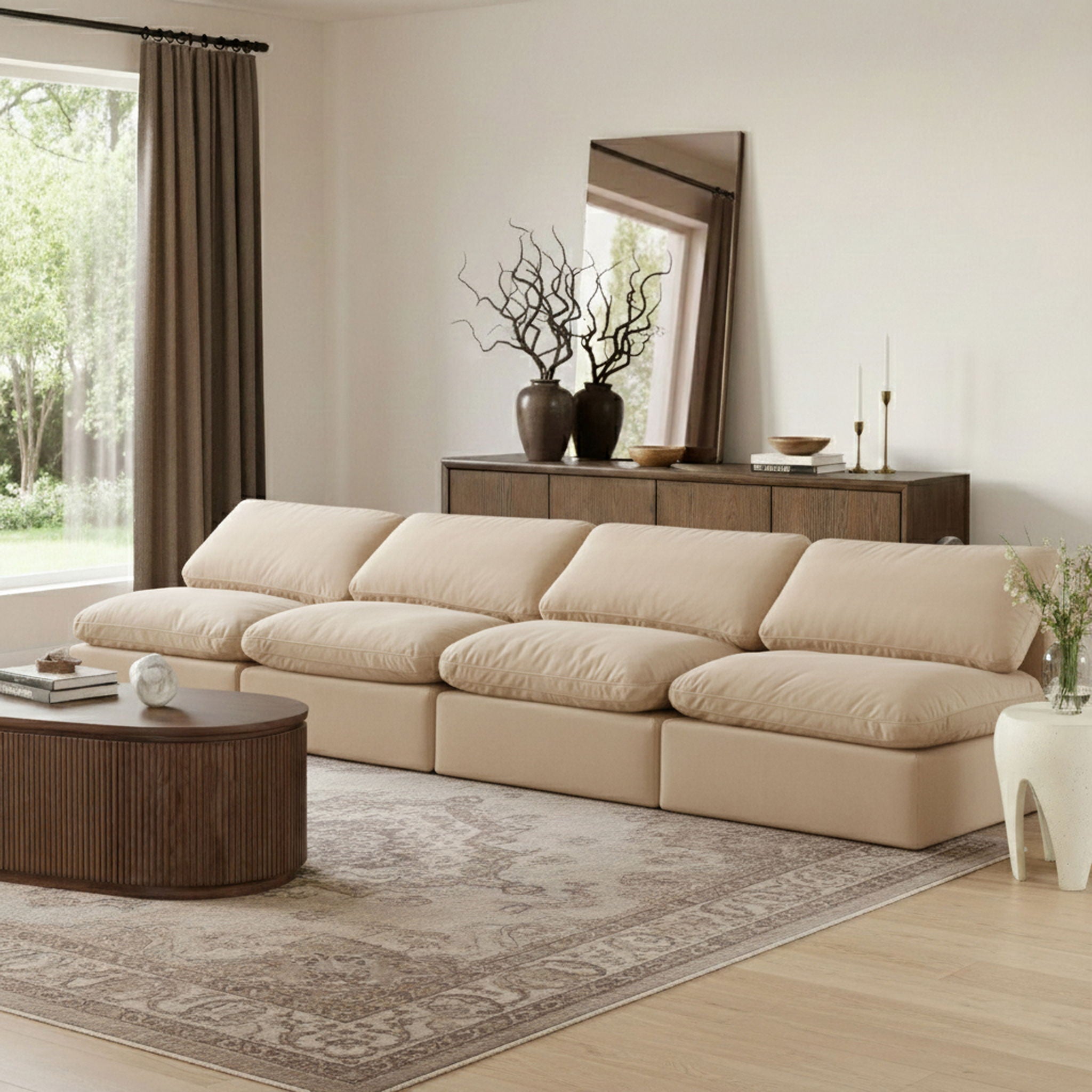 Indulge - Velvet 4 Seat Modular Armless Sofa - Urban Living Furniture (Los Angeles, CA)