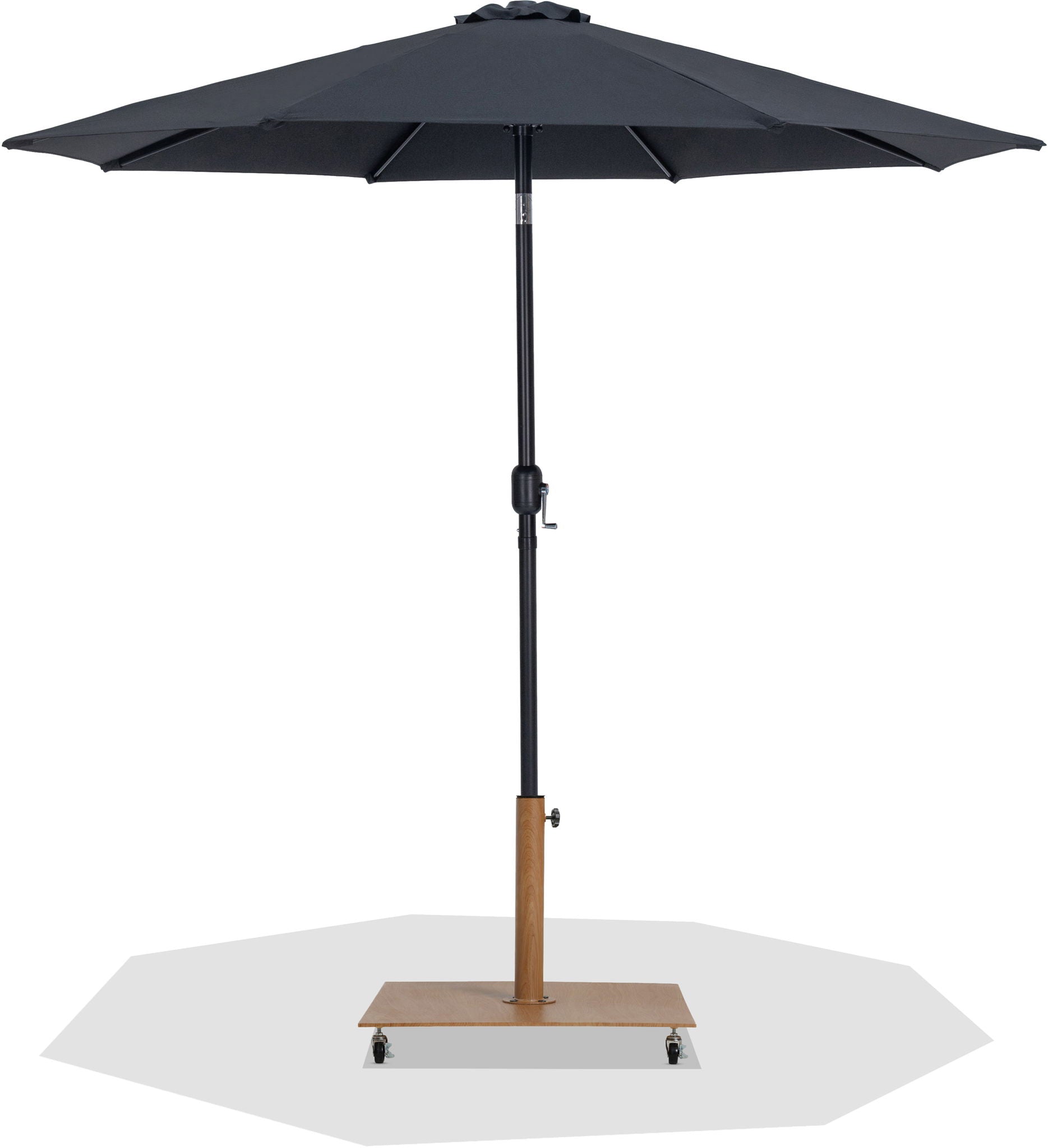 Fiji - Aluminum Patio Umbrella With Square Teak And Black Base - Urban Living Furniture (Los Angeles, CA)