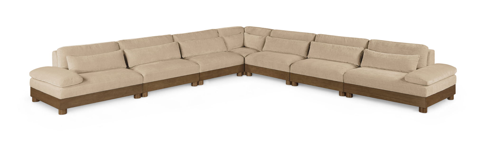Turin - Chenille Fabric Upholstered Modular Sectional - Beige