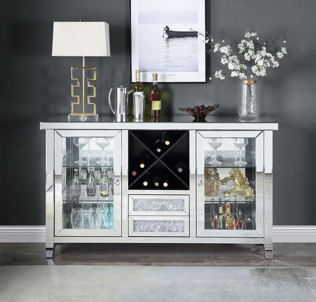 Noralie - Wine Cabinet - Mirrored & Faux Diamonds - 36" - Urban Living Furniture (Los Angeles, CA)