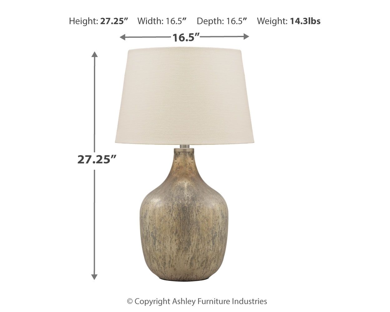 Mari - Gray / Gold Finish - Glass Table Lamp - Urban Living Furniture (Los Angeles, CA)