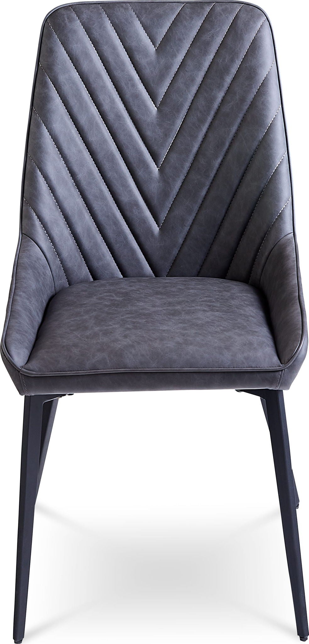 Lucia - Upholstered Synthetic Leather Dining Chair (Set of 2) - Charcoal And Black Metal