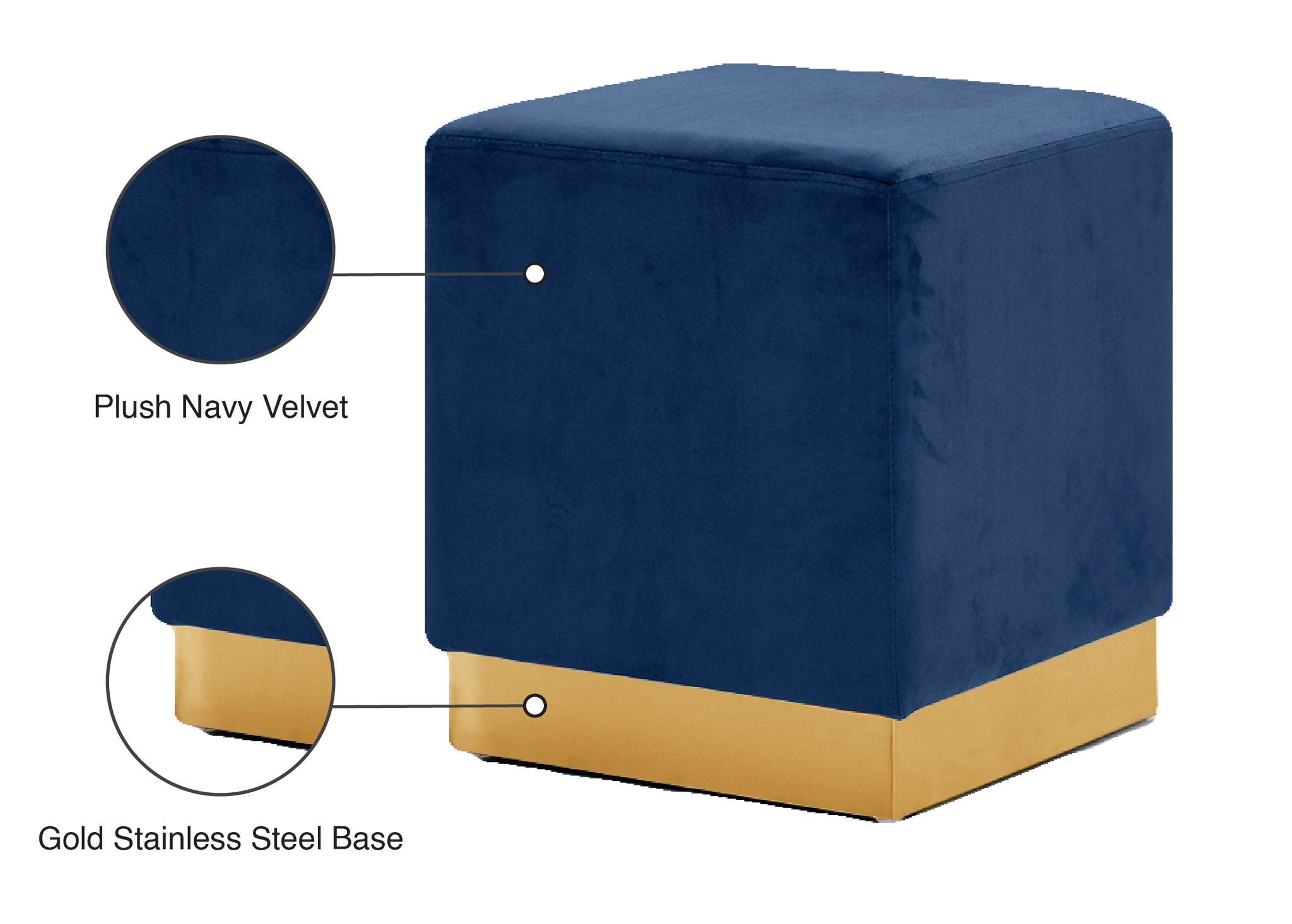 Jax - Stool Ottoman with Gold Base - Urban Living Furniture (Los Angeles, CA)