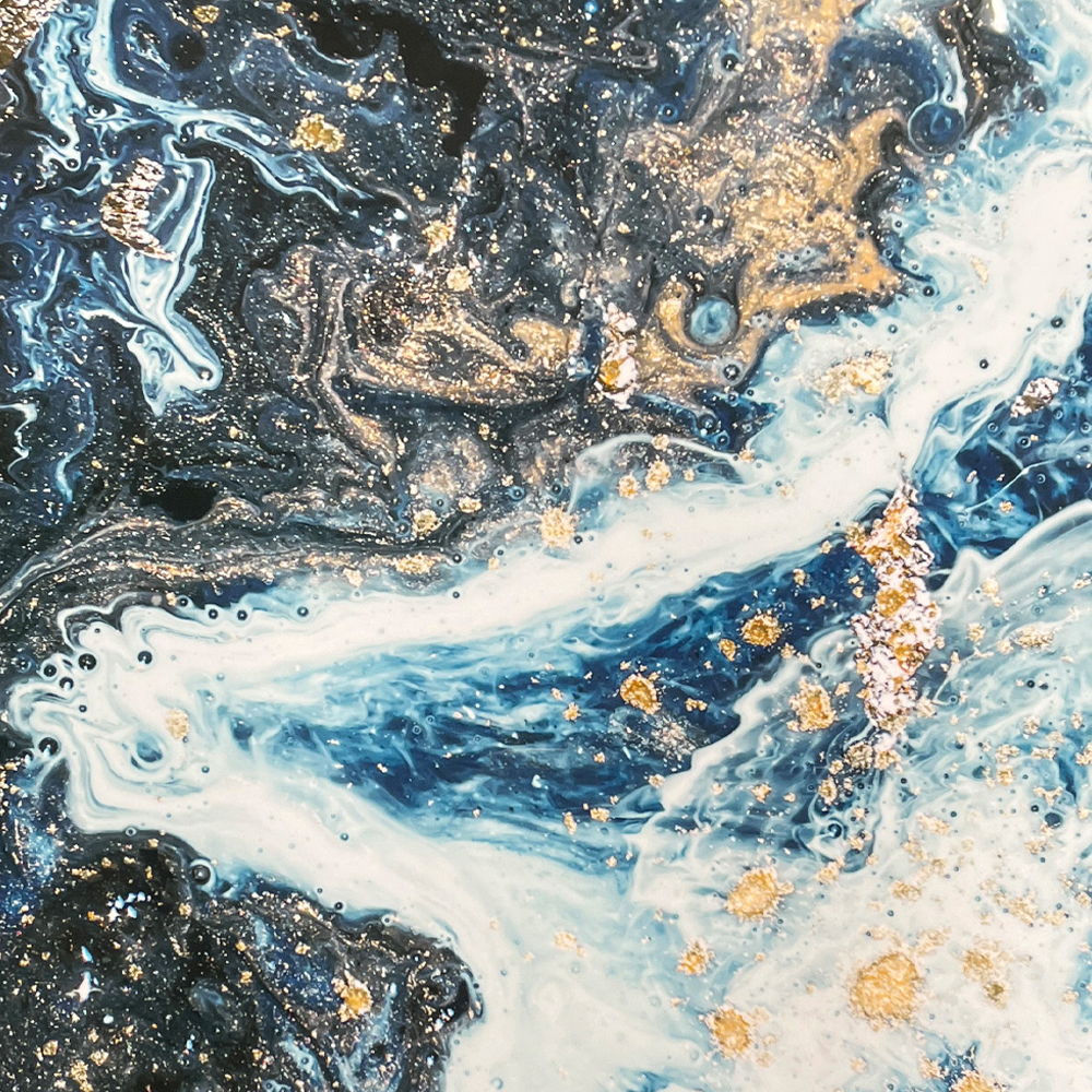 Lyda - End Table - Blue Marble Print & Chrome - Urban Living Furniture (Los Angeles, CA)