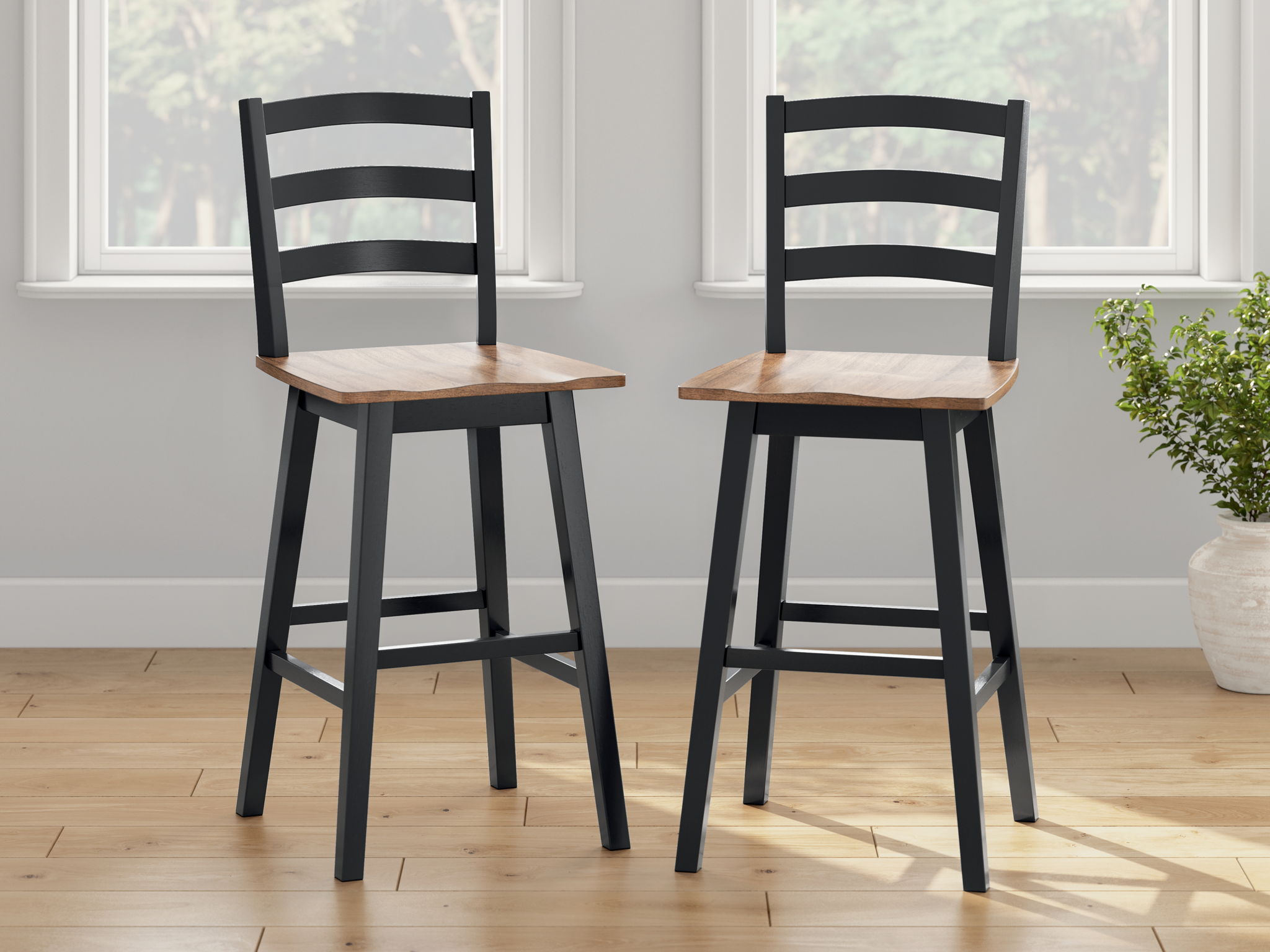 Wildenauer - Tall Swivel Barstool (Set of 2) - Brown / Black - Urban Living Furniture (Los Angeles, CA)