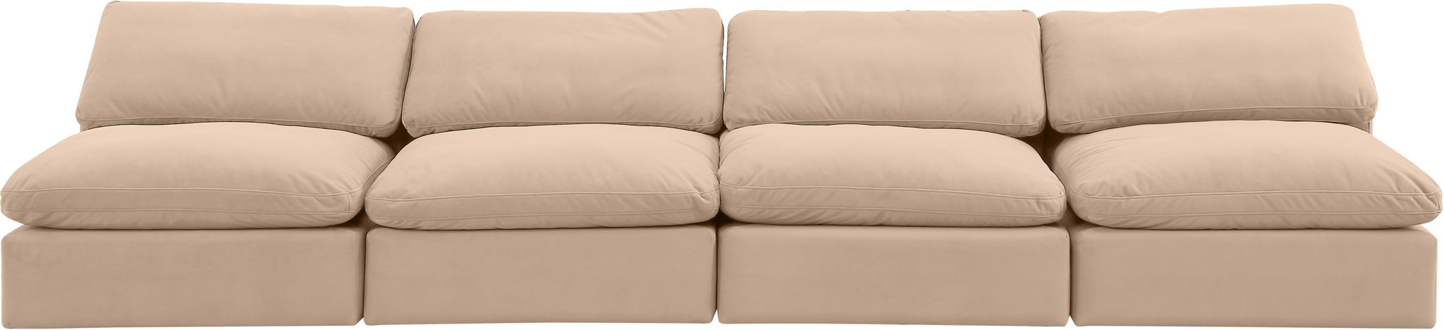 Comfy - Velvet Modular Armless Sofa 4 Seats - Urban Living Furniture (Los Angeles, CA)