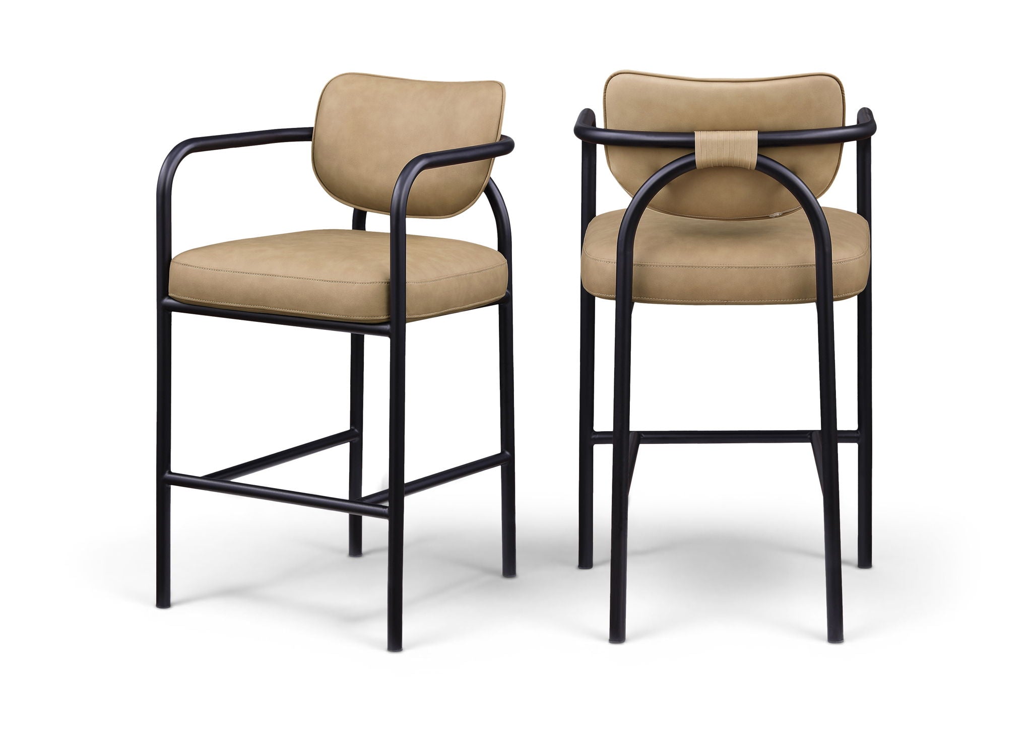 Serava - Faux Leather Upholstered Bar Stool - Tan - Urban Living Furniture (Los Angeles, CA)