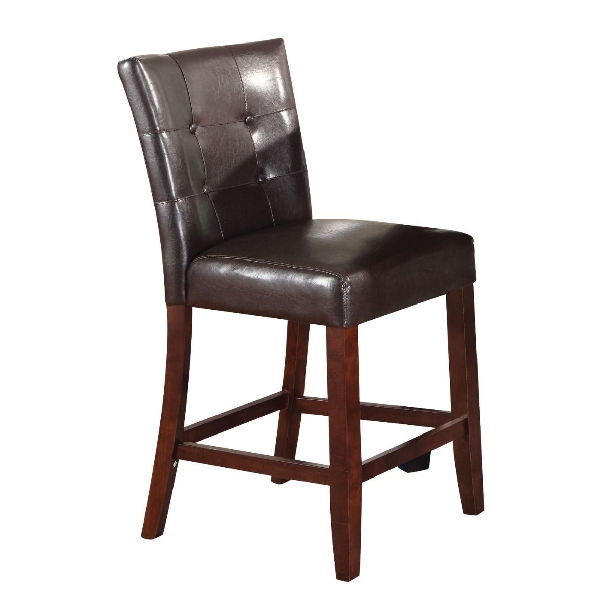Britney - 20" Counter Height Chair (Set of 2) - Espresso Synthetic Leather & Walnut - Urban Living Furniture (Los Angeles, CA)