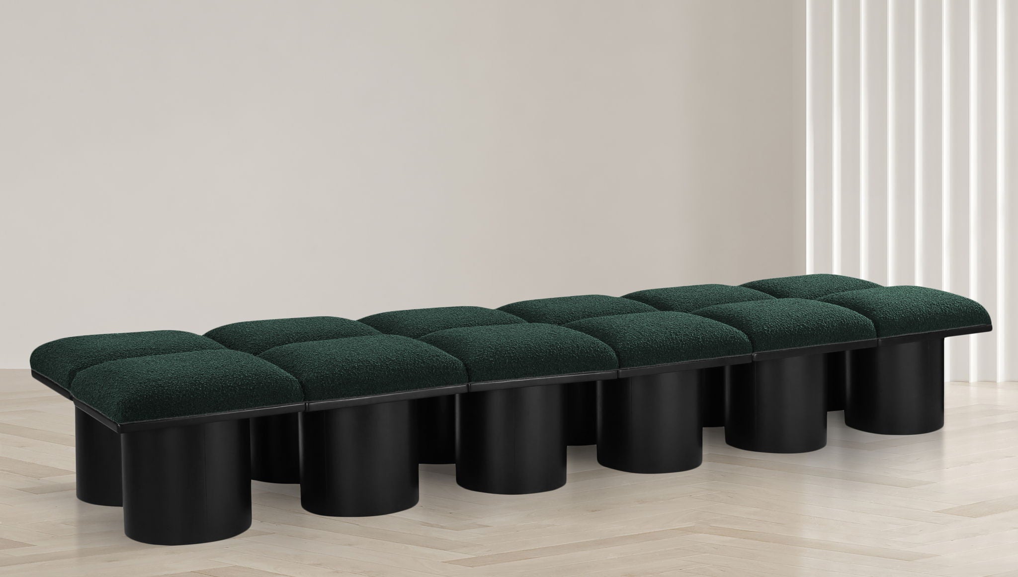 Pavilion - 12 Piece Modular Bench With Black Base
