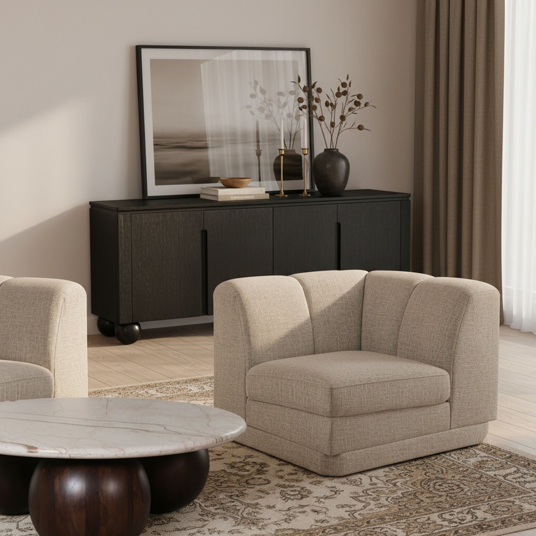Modari - Fabric Upholstered Corner Chair - Urban Living Furniture (Los Angeles, CA)