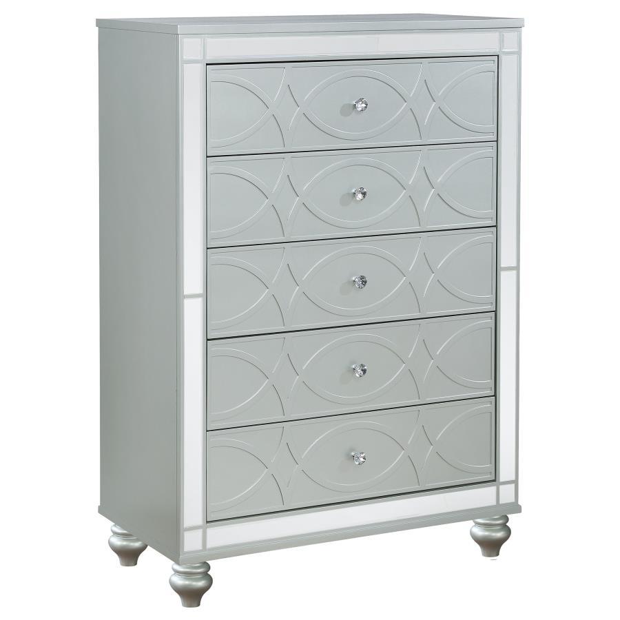 Gunnison - 5-Drawer Bedroom Chest - Silver Metallic - Urban Living Furniture (Los Angeles, CA)