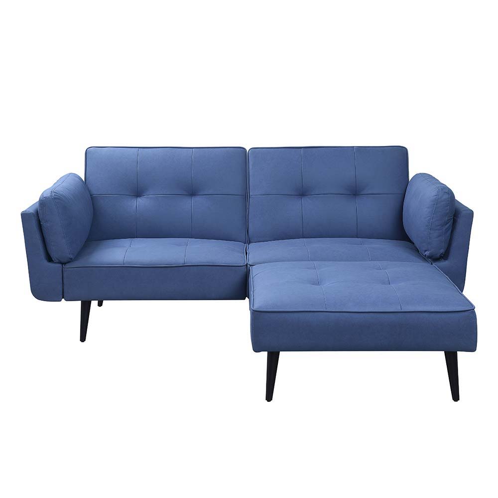 Nafisa - Adjustable Sofa & Ottoman - Blue Fabric - Urban Living Furniture (Los Angeles, CA)