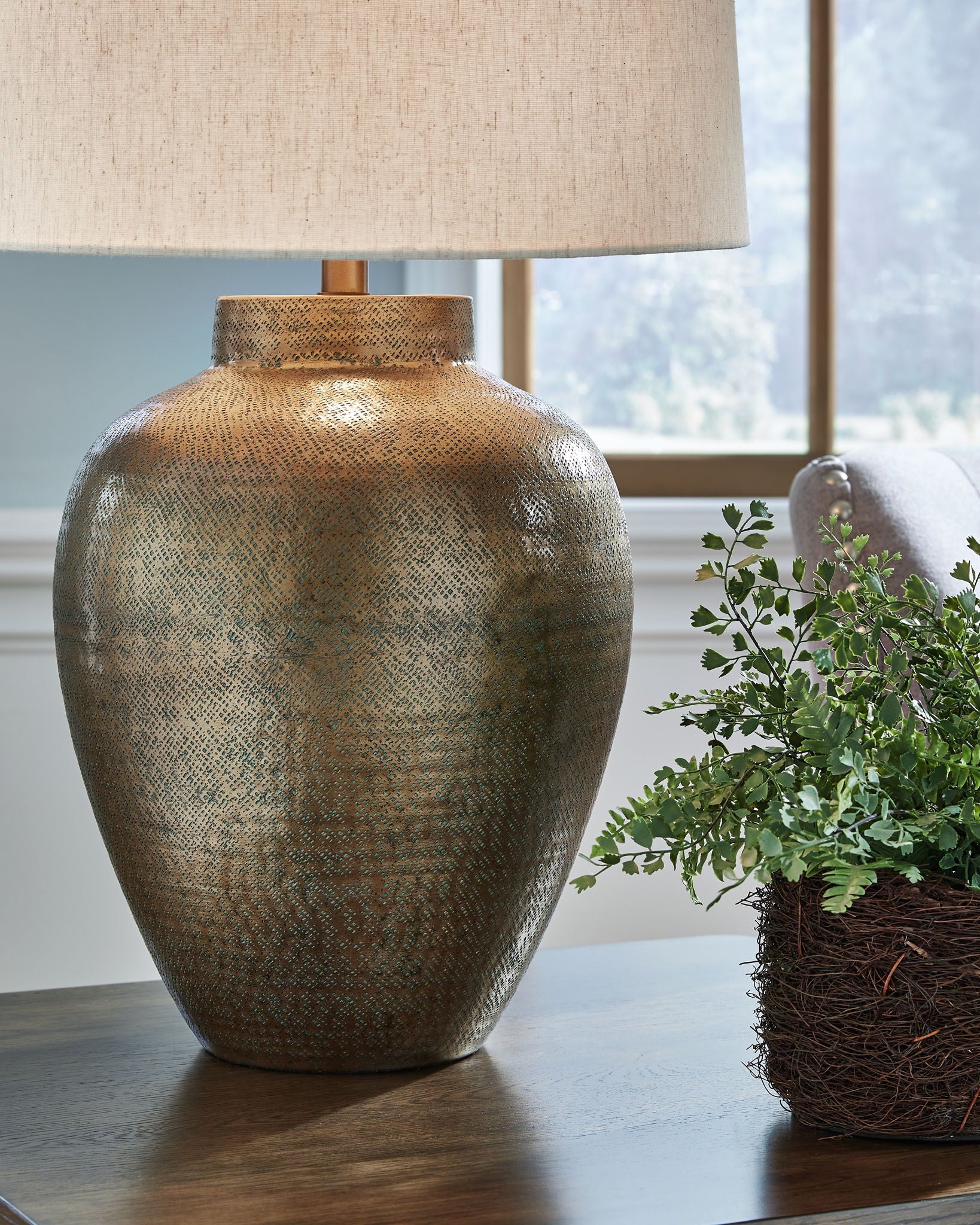 Madney - Antique Gold Finish - Metal Table Lamp - Urban Living Furniture (Los Angeles, CA)