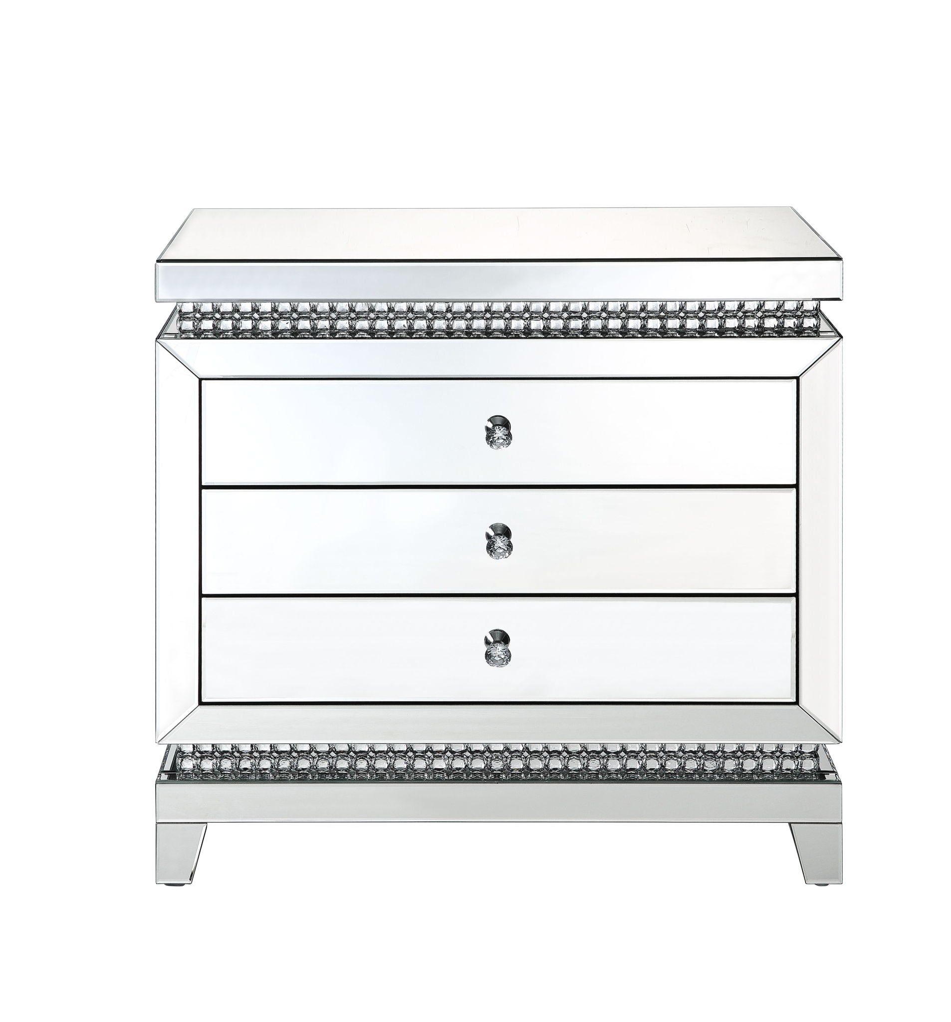 Lotus - 32" Console Cabinet - Mirrored & Faux Ice Cube Crystals - Urban Living Furniture (Los Angeles, CA)