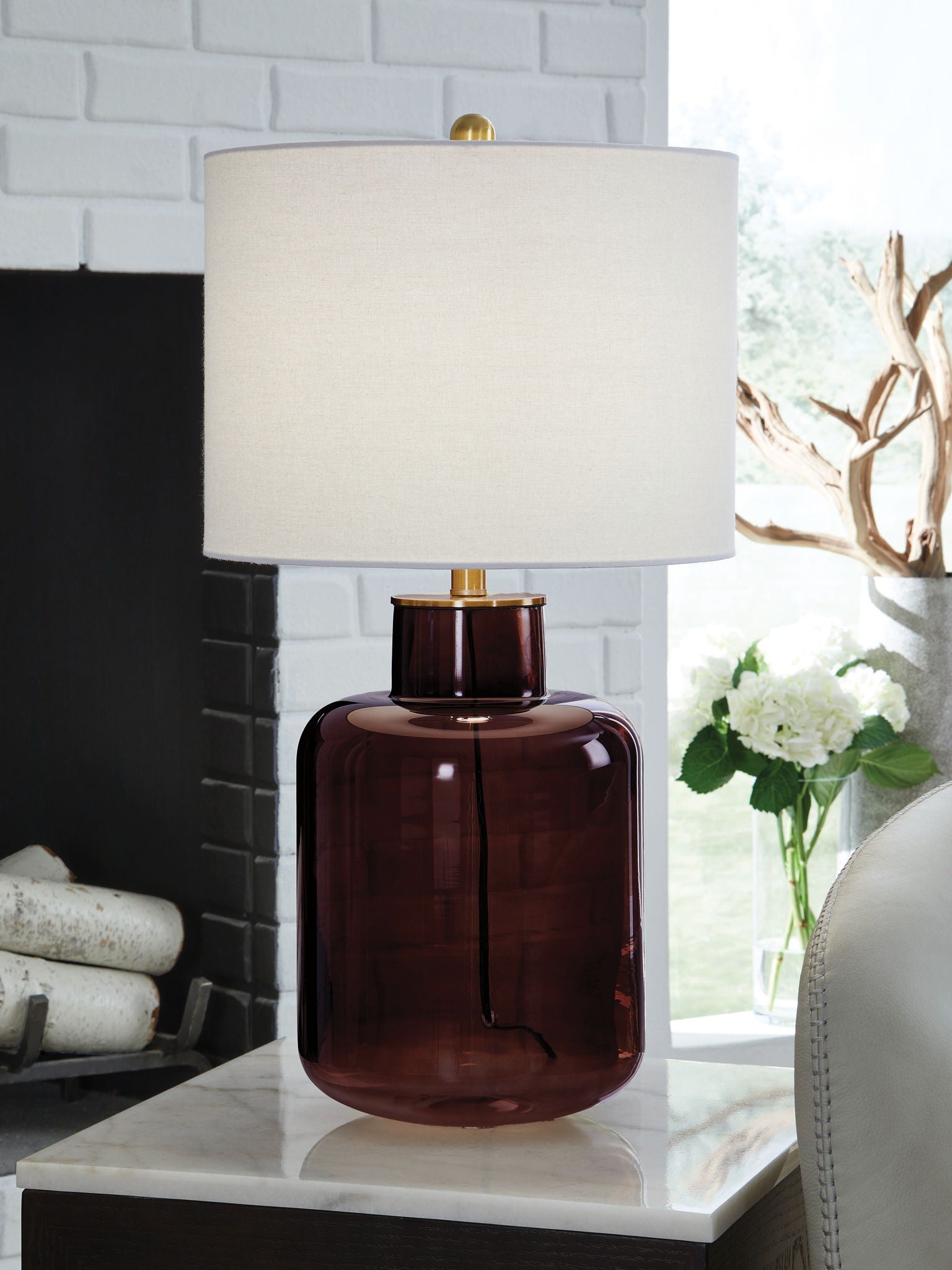 Mette - Brown / Gold Finish - Glass Table Lamp - Urban Living Furniture (Los Angeles, CA)