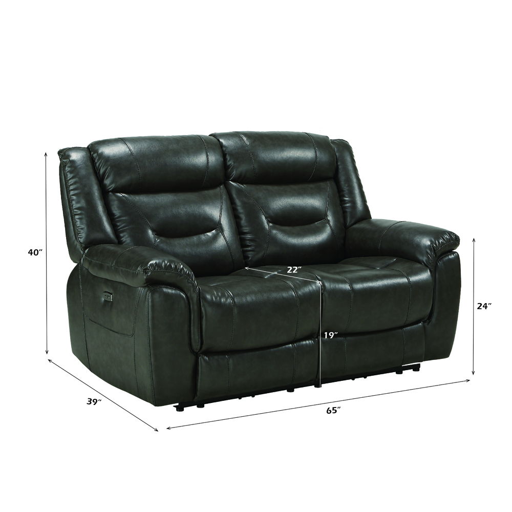 Imogen - Power Motion Loveseat With USB - Gray Leather-Aire - Urban Living Furniture (Los Angeles, CA)