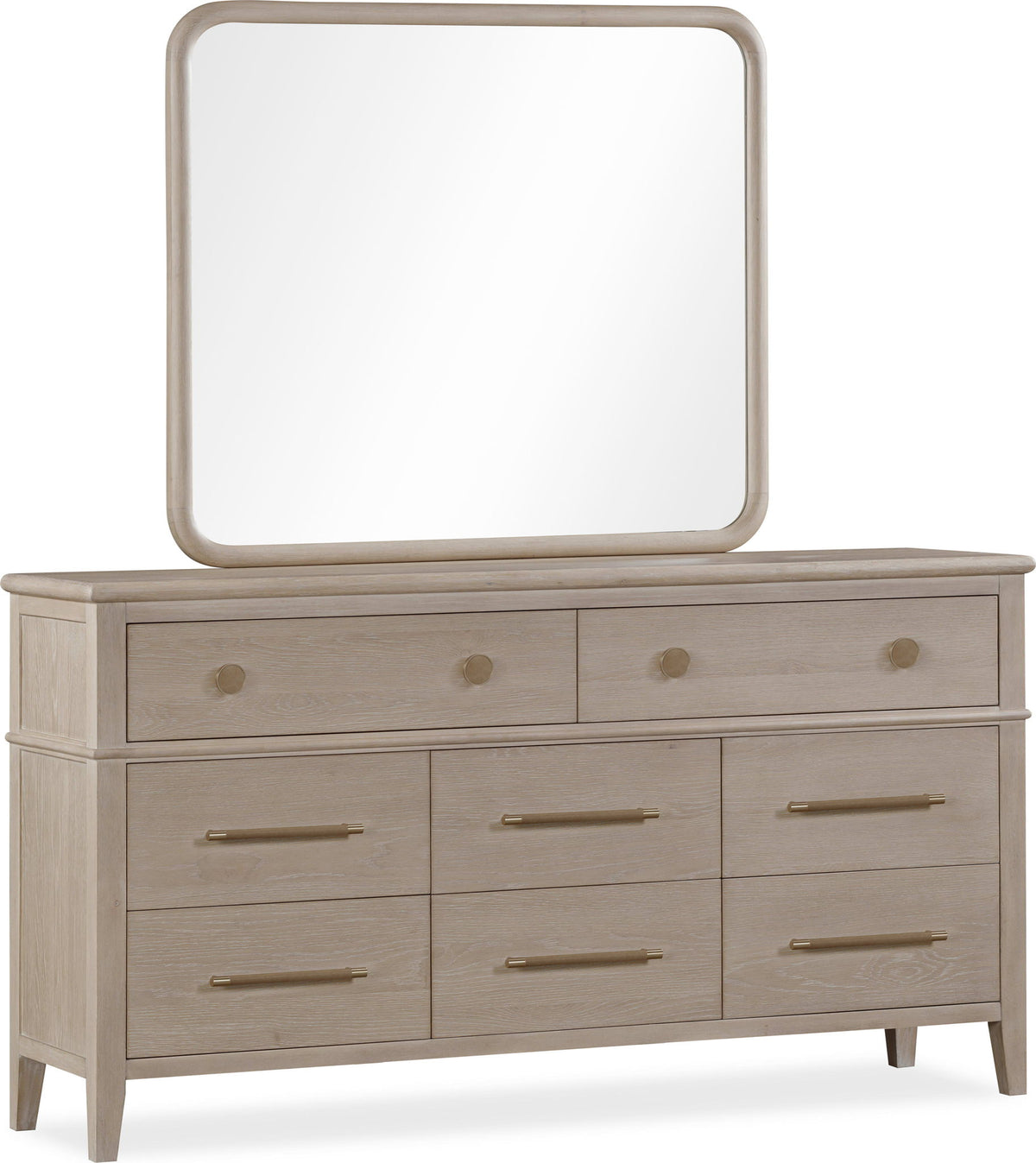 Camden - Eight Drawer Oak Wood Dresser - Chai