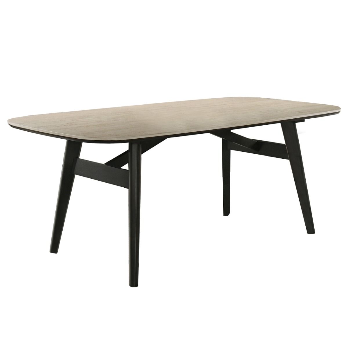 Lark - Dining Table - Travertine / Black - Urban Living Furniture (Los Angeles, CA)