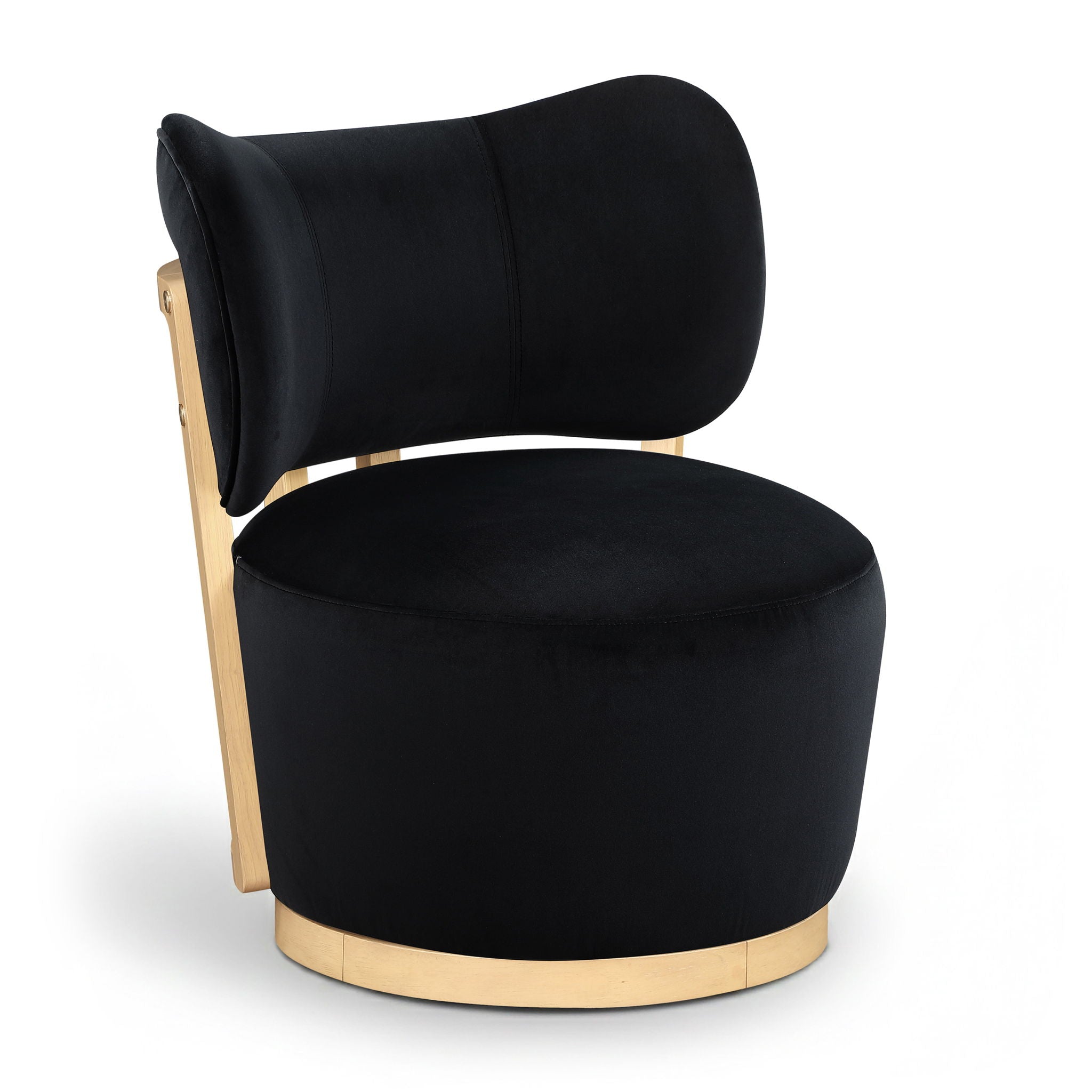 Elara - Velvet Upholstered Swivel Accent Chair - Stained Natural - Urban Living Furniture (Los Angeles, CA)