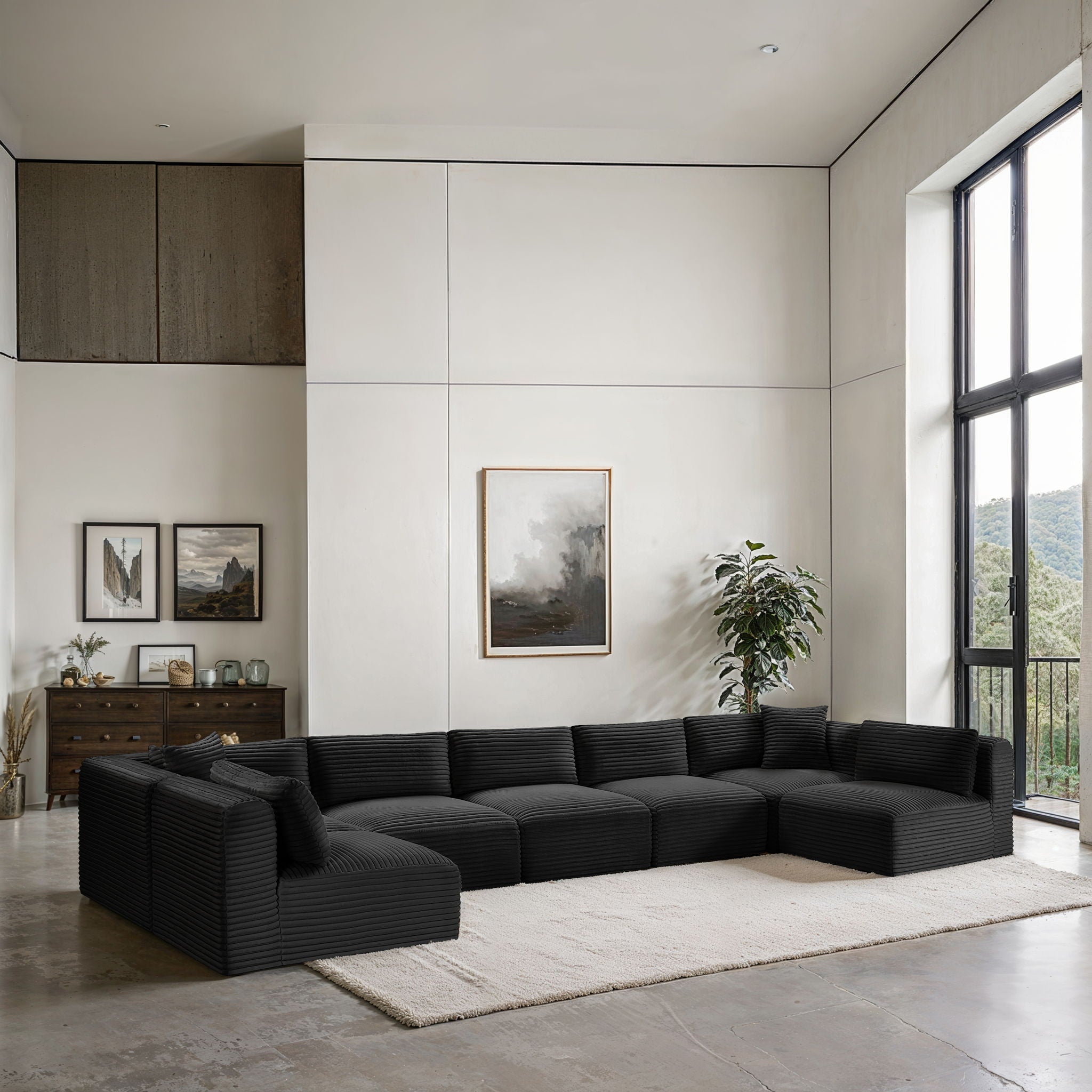 Shaggy - 7 Piece Modular U-Shaped Armless Sectional - Urban Living Furniture (Los Angeles, CA)