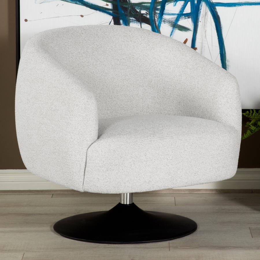 Dave - Upholstered Barrel Back Swivel Club Chair - Beige - Urban Living Furniture (Los Angeles, CA)