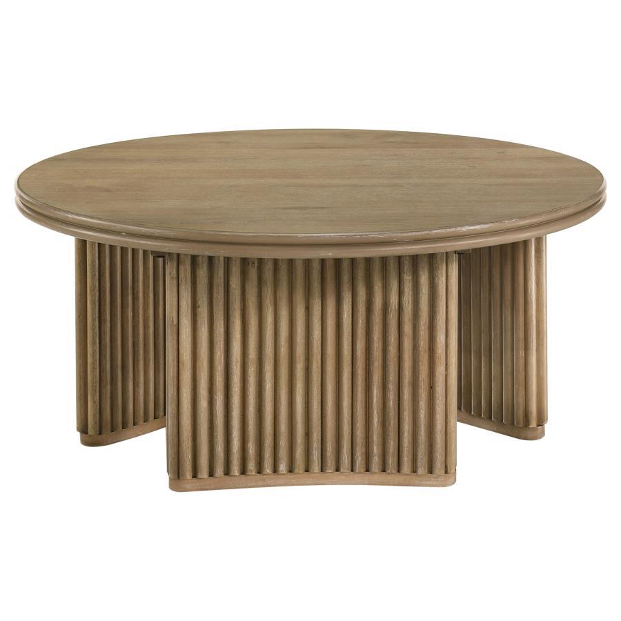 Adina - 36" Round Table Top, Box 1 of 2 - Distressed Light Brown - Urban Living Furniture (Los Angeles, CA)