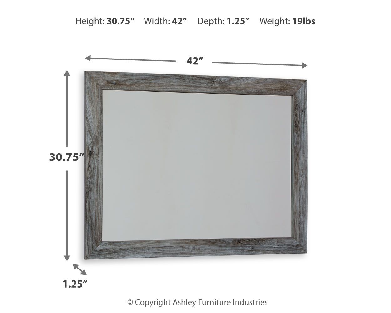 Baystorm - Bedroom Mirror - Gray - Urban Living Furniture (Los Angeles, CA)