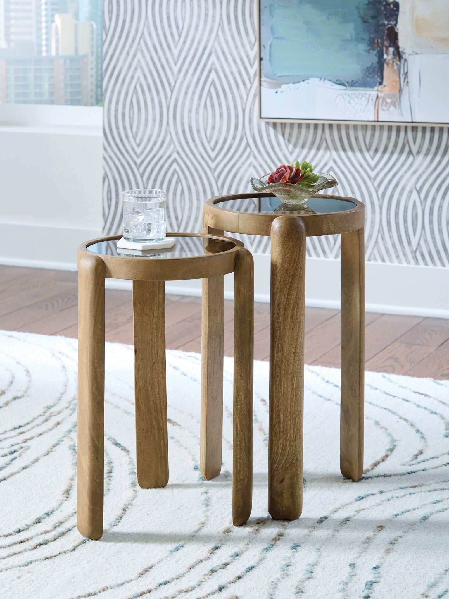 Jossor - Light Brown - Accent Table Set (Set of 2) - Urban Living Furniture (Los Angeles, CA)
