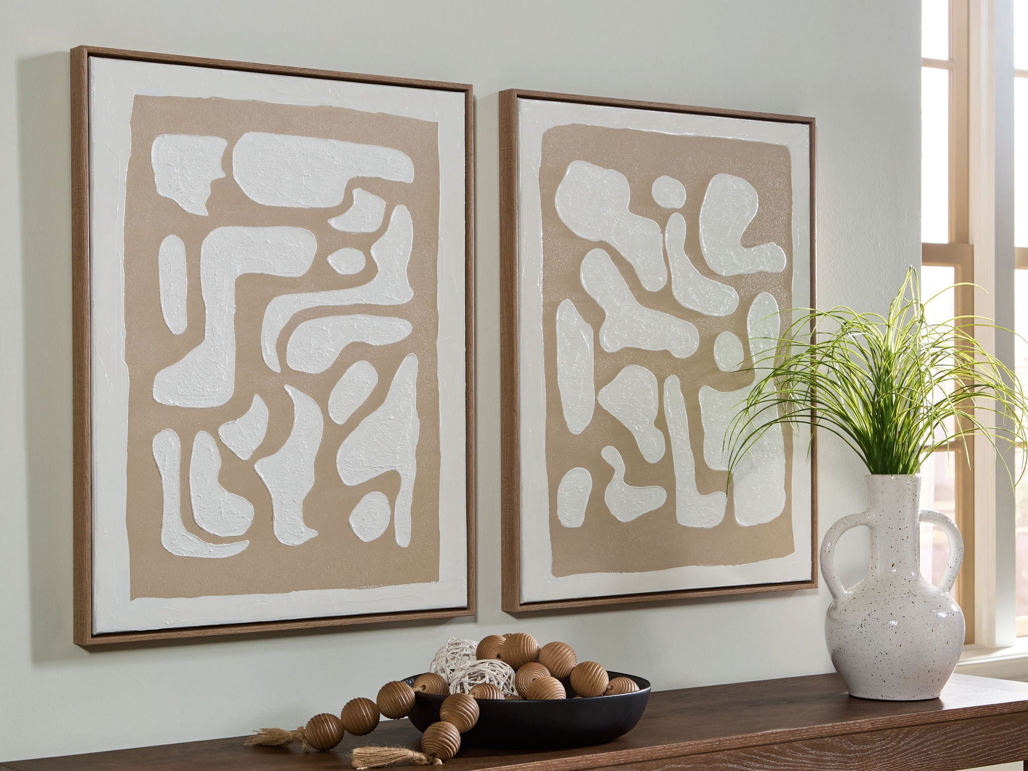 Waldett - Beige / White - Wall Art Set (Set of 2) - Urban Living Furniture (Los Angeles, CA)