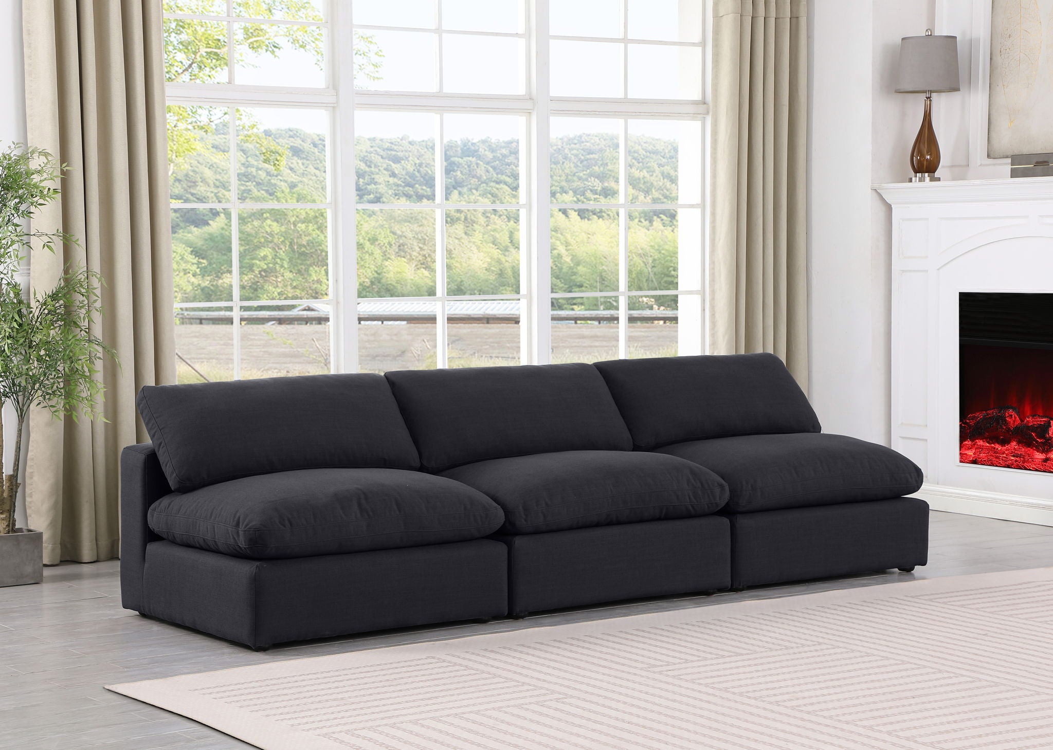 Comfy - Linen Modular Armless Sofa 3 Seats - Urban Living Furniture (Los Angeles, CA)