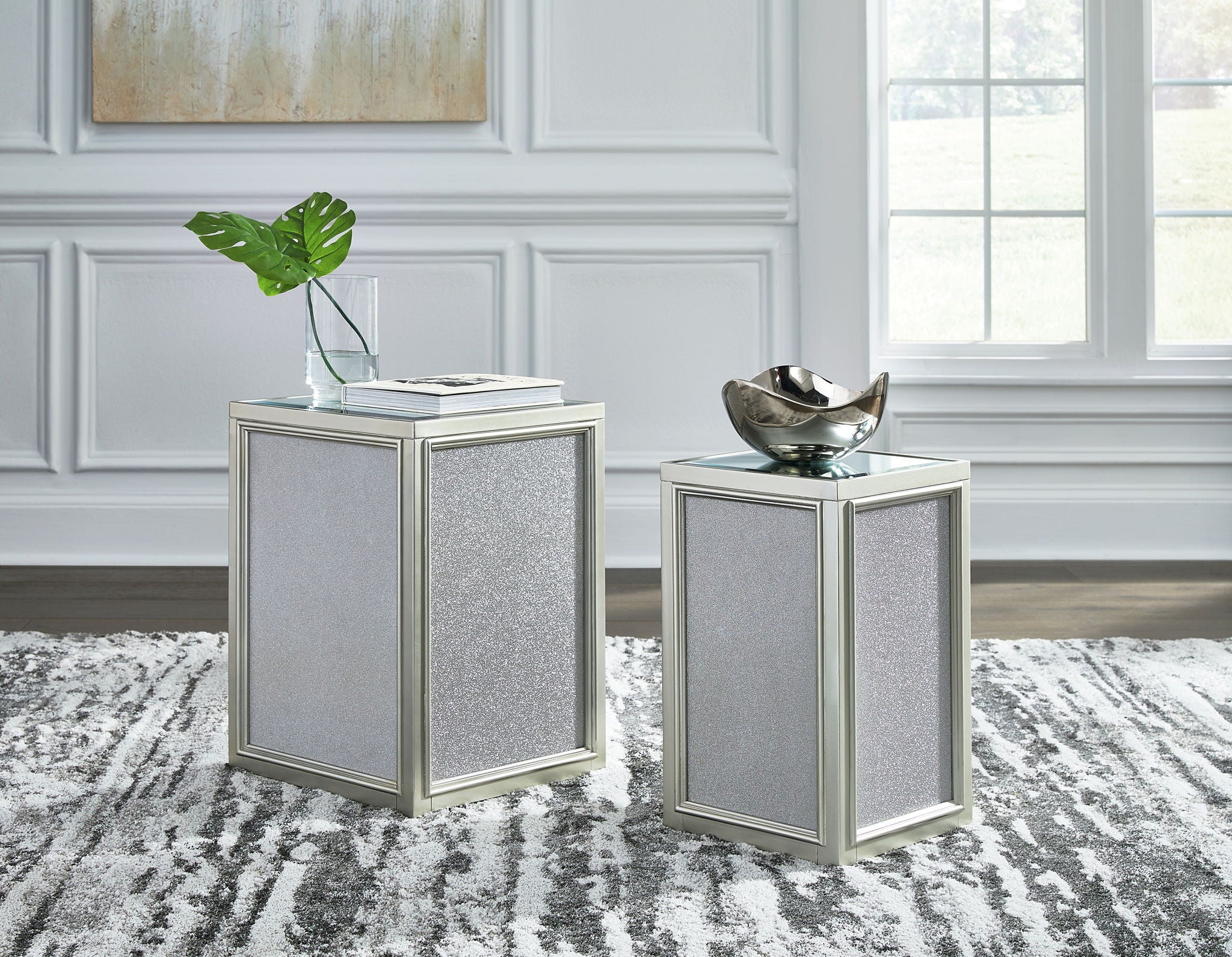 Traleena - Silver Finish - Nesting End Tables (Set of 2) - Urban Living Furniture (Los Angeles, CA)