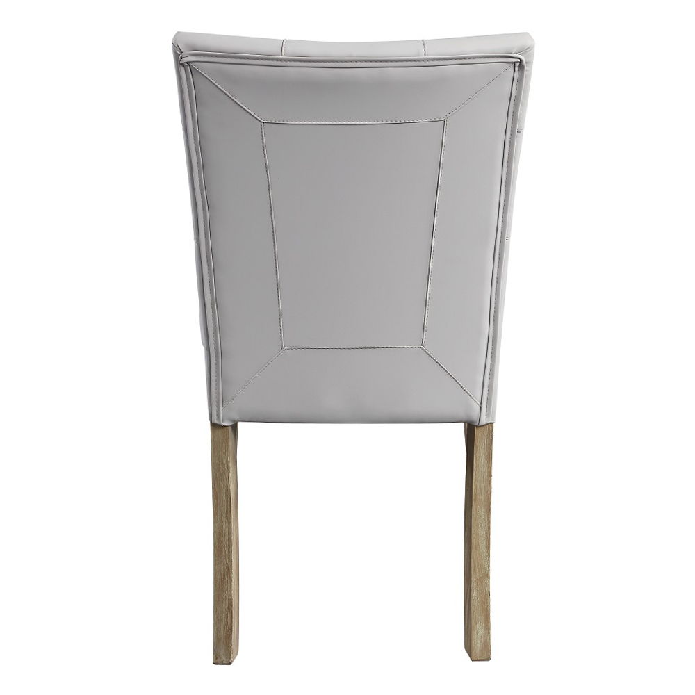 Charnell - Side Chair (Set of 2) - Gray Synthetic Leather & Oak - Urban Living Furniture (Los Angeles, CA)