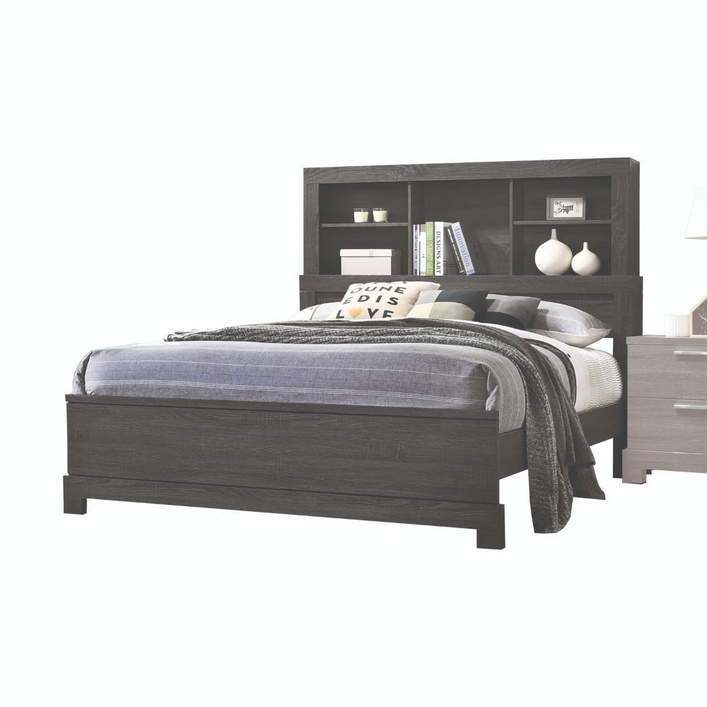 Lantha - Eastern King Bed - Gray Oak