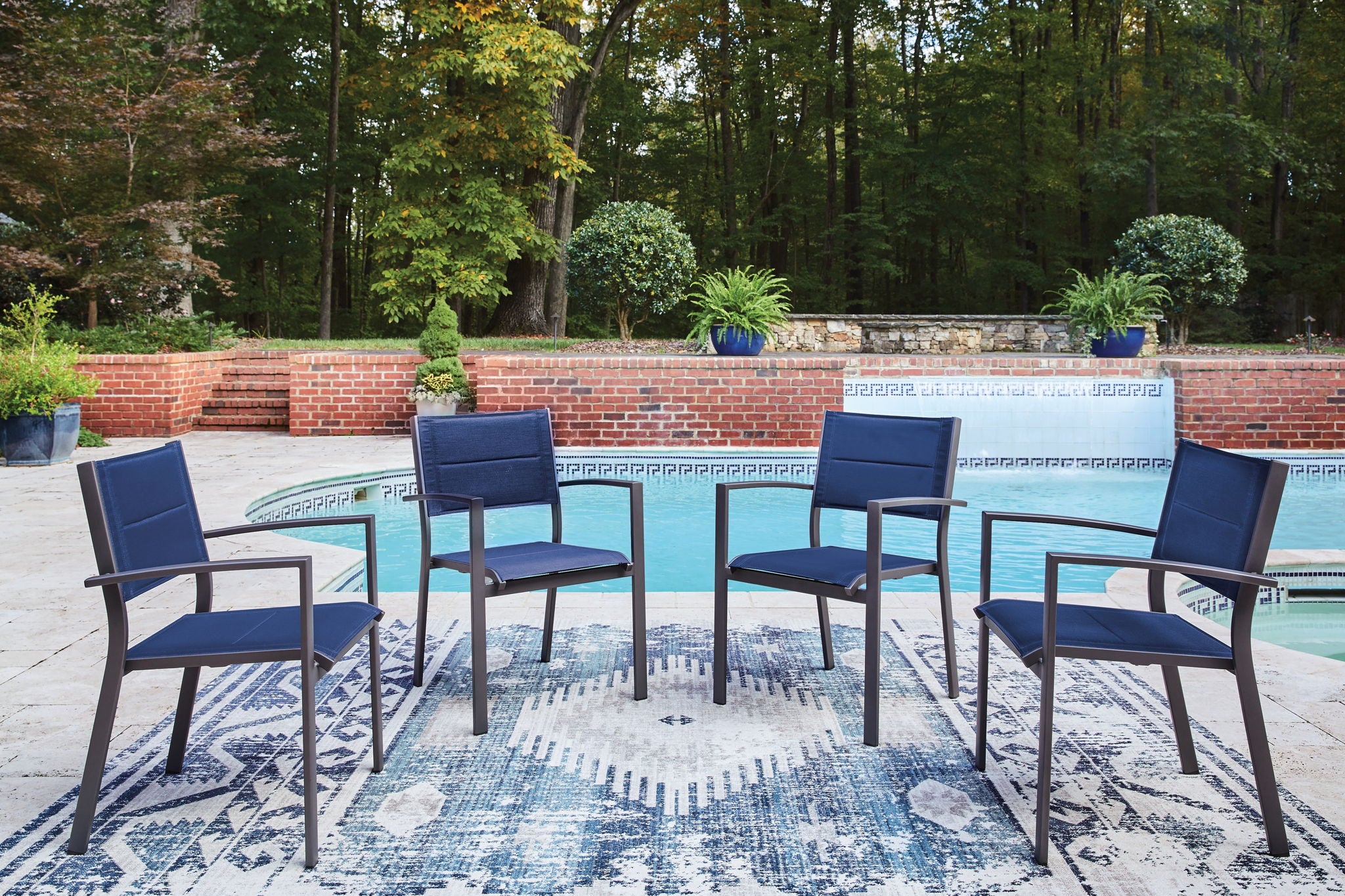 Rocky Creek - Sling Arm Chair (Set of 4) - Blue / Gray - Urban Living Furniture (Los Angeles, CA)
