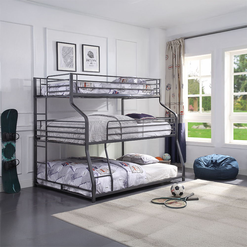 Caius II - Twin Over Full/Queen Bunk Bed - Gunmetal - Urban Living Furniture (Los Angeles, CA)