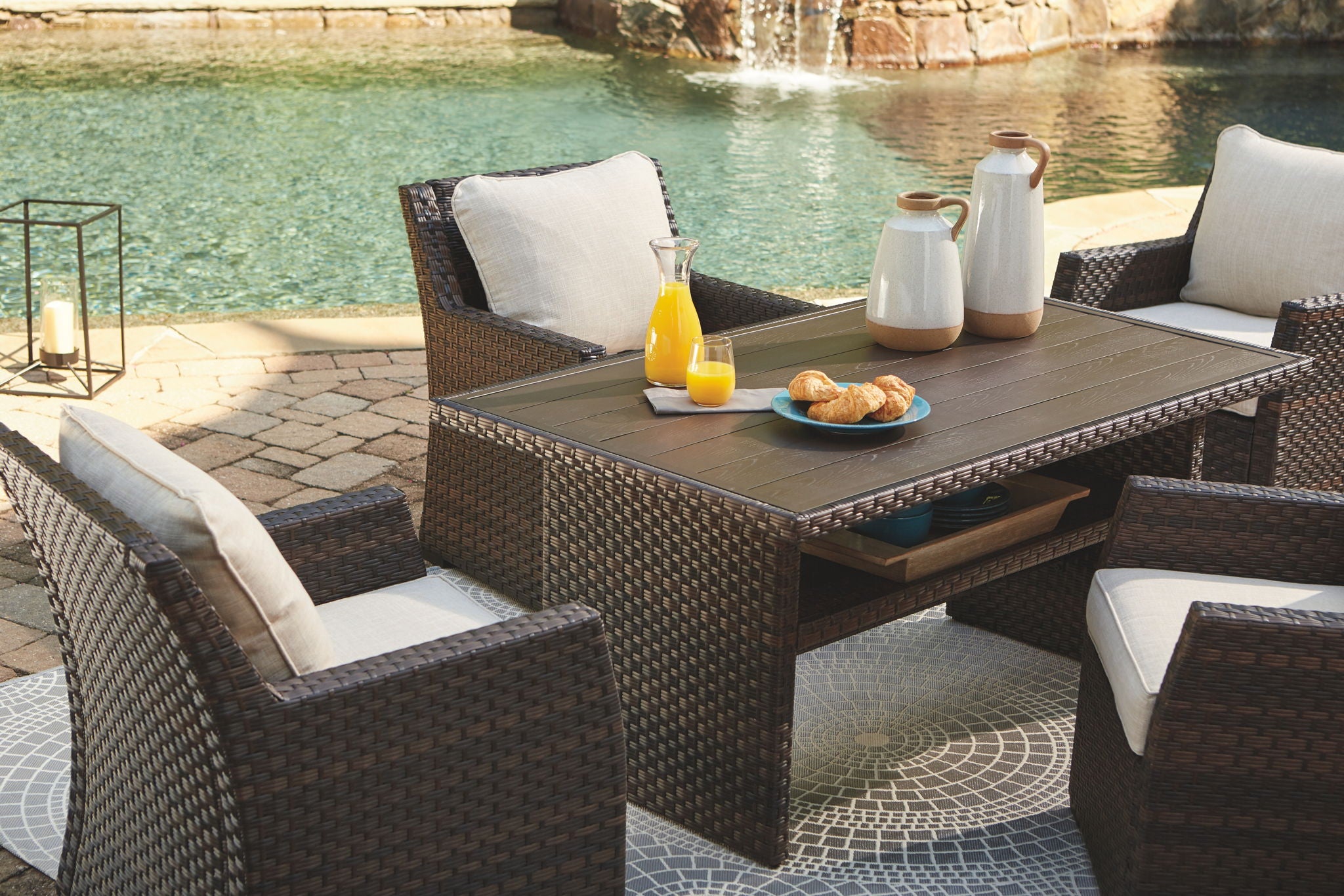 Easy Isle - Dark Brown / Beige - RECT Multi-Use Table - Urban Living Furniture (Los Angeles, CA)