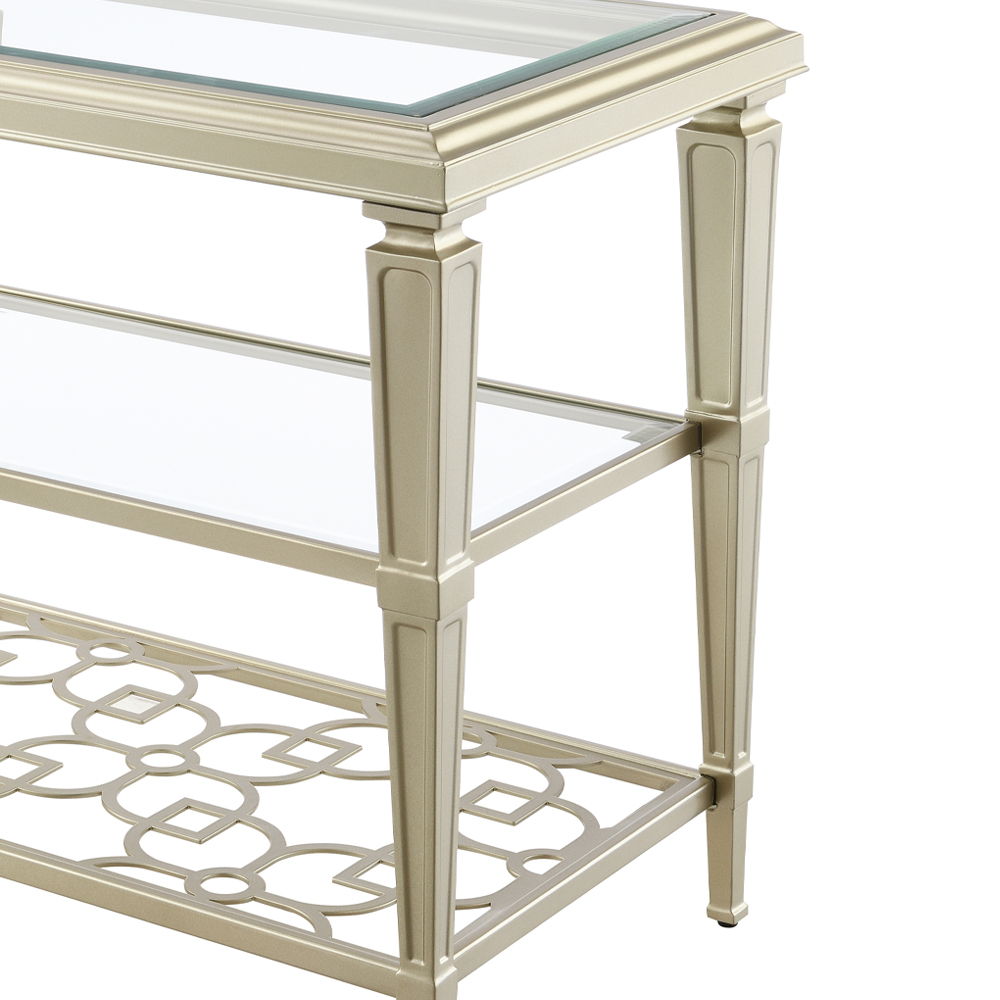Zaba - End Table - Glass Top & Silver - Urban Living Furniture (Los Angeles, CA)