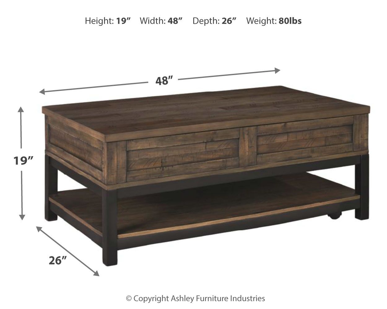 Johurst - Grayish Brown - LIFT TOP COCKTAIL TABLE - Urban Living Furniture (Los Angeles, CA)