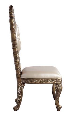 Constantine - Side Chair (Set of 2) - Synthetic Leather , Brown & Gold - Urban Living Furniture (Los Angeles, CA)